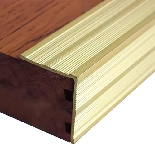 1 Stück Anti-Rutsch-Treppenkantenschutz aus Messing – Stufenkantenschutz for Holz, Fliesen und mehr | for Treppen und Schwellen(34x30mm) von PYSyansu