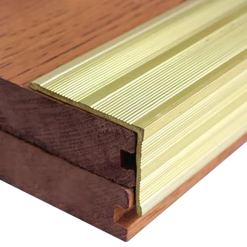 1 Stück Anti-Rutsch-Treppenkantenschutz aus Messing – Stufenkantenschutz for Holz, Fliesen und mehr | for Treppen und Schwellen(38x29mm) von PYSyansu