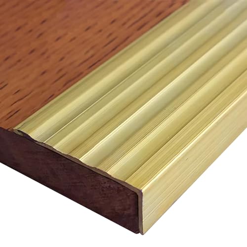 1 Stück Anti-Rutsch-Treppenkantenschutz aus Messing – Stufenkantenschutz for Holz, Fliesen und mehr | for Treppen und Schwellen(48x18mm) von PYSyansu