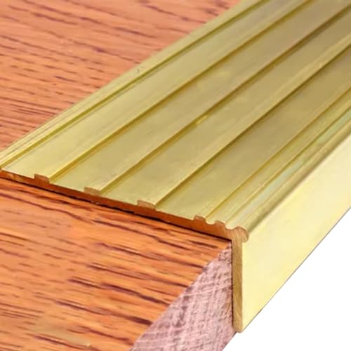 1 Stück Anti-Rutsch-Treppenkantenschutz aus Messing – Stufenkantenschutz for Holz, Fliesen und mehr | for Treppen und Schwellen(49x19mm) von PYSyansu