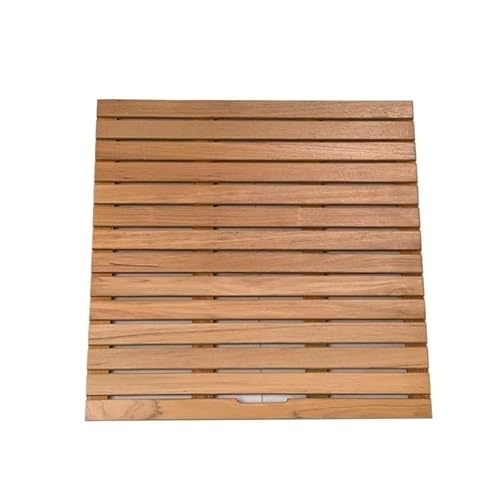 1 Stück Teak-Duschmatte – rutschfeste Badematte aus Holz for den Innen- und Außenbereich, perfekt for Wohnmobile, Camping, Spa und mehr(33x33in) von PYSyansu