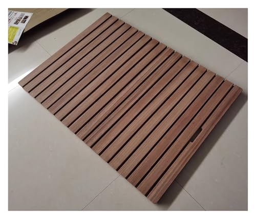 1 Stück große Teakholz-Duschmatte – rutschfeste Badezimmermatte aus Holz for den Innen- und Außenbereich(34x43in) von PYSyansu