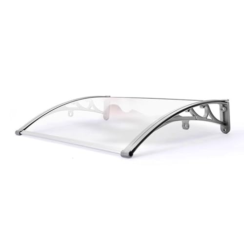1-teiliges Türvordach aus Metall – durchsichtiges Polycarbonat-Vordach for Schutz vor Regen und Schnee – stilvolle Abdeckung for den Eingangsbereich im Freien(60x120cm) von PYSyansu