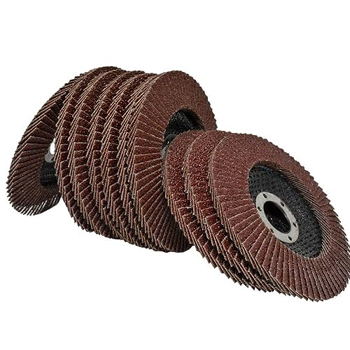 10 Stück 4,5 Zoll Fächerscheiben for Winkelschleifer – Schleifscheiben for Metall, Holz und Edelstahl(60grit) von PYSyansu
