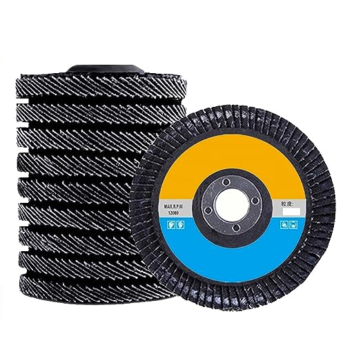 10 Stück 4 Zoll Fächerscheibe 60/80 Körnung Schleifscheibe for Polieren und Schleifen von Metall, Holz, Marmor(80grit Plastic shell) von PYSyansu