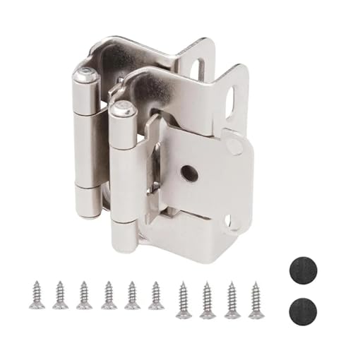 2 Stück selbstschließende Küchenschrankscharniere – hochwertige Stahl-Halbverdeckplatte for Möbelbeschläge(Satin Nickel) von PYSyansu