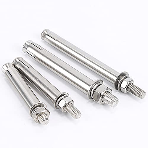 5 Stück M12-Dehnschrauben aus Edelstahl for Beton und Mauerwerk – robuster 304-Stahl, Längen von 70 mm bis 200 mm(M12x100mm) von PYSyansu