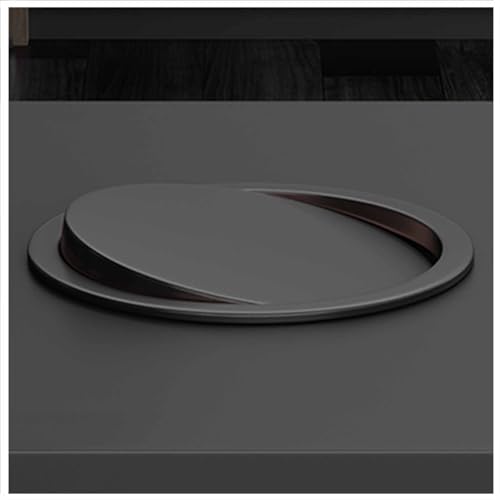 PYSyansu 1 Stück Edelstahl-Einbaumülleimerdeckel - Runder eingebetteter Abfalleimer mit Schwingklappe for die Küchenarbeitsplatte(Black,240mm) von PYSyansu