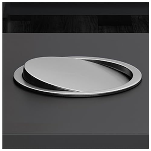 PYSyansu 1 Stück Edelstahl-Einbaumülleimerdeckel - Runder eingebetteter Abfalleimer mit Schwingklappe for die Küchenarbeitsplatte(Silvery,240mm) von PYSyansu