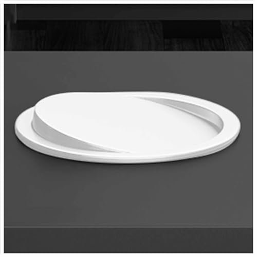 PYSyansu 1 Stück Edelstahl-Einbaumülleimerdeckel - Runder eingebetteter Abfalleimer mit Schwingklappe for die Küchenarbeitsplatte(White,290mm) von PYSyansu