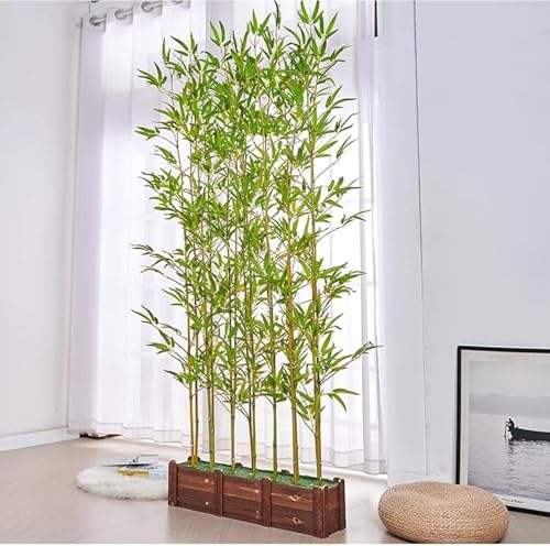 PYSyansu Lebensechter Kunstbambusbaum for die Landschaftsgestaltung im Innen- und Außenbereich – perfekt als Dekoration for Zuhause, Büro und Garten(40cm Base-8 Pole 1.2mH) von PYSyansu