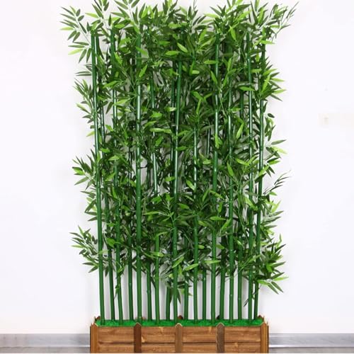 PYSyansu Realistischer Sichtschutz aus künstlichem Bambus – Simulierte Trennwand aus grünem Bambus for die Innen- und Außendekoration(40x18x18.5cm-8 Pole 1.8m Tall) von PYSyansu