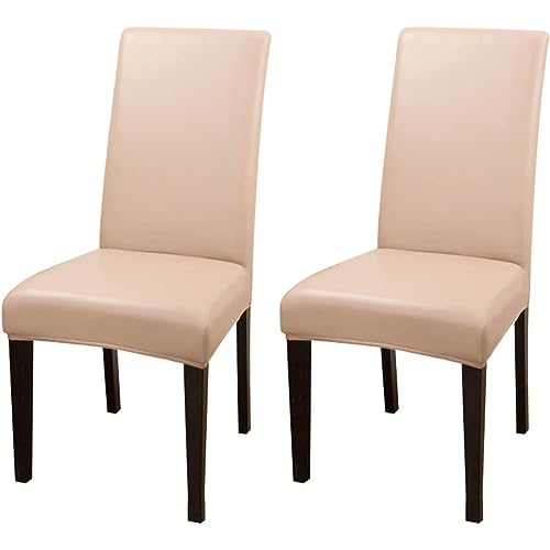 PYSyansu Set mit 2/4/6 Wasserdichten Stuhlhussen aus PU-PU for Esszimmerstühle – langlebiger und stilvoller Schutz for den Einsatz zu Hause, im Hotel und im Restaurant(Powder,2pack) von PYSyansu