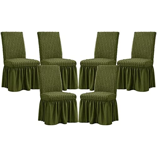 PYSyansu Stretch-Stuhlhussen for das Esszimmer – Abnehmbarer und waschbarer Stuhlschutz for Hochzeiten, Bankette und Partys(Green,6pack) von PYSyansu