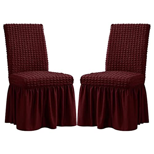 PYSyansu Stretch-Stuhlhussen for das Esszimmer – Abnehmbarer und waschbarer Stuhlschutz for Hochzeiten, Bankette und Partys(Jujube red,2pack) von PYSyansu