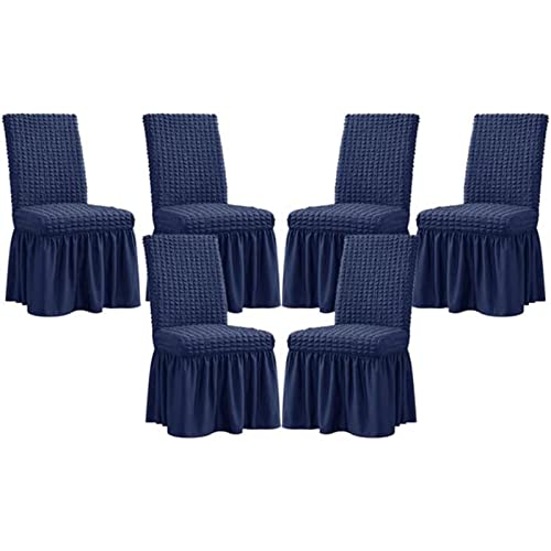 PYSyansu Stretch-Stuhlhussen for das Esszimmer – Abnehmbarer und waschbarer Stuhlschutz for Hochzeiten, Bankette und Partys(Tibetan Blue,6pack) von PYSyansu