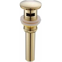 Badewannenablauf aus gebürstetem Messing in Gold, moderne Aufsteckkappe mit Überlaufschlitz von PYYGY