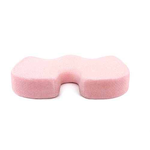 PYapron Rollstuhlkissen mit Memory Foam, orthopädisches Sitzkissen Coccyx, Stuhlkissen Slow Rebound für Rückenstütze, Ischias, Piriformis-Syndrom,Rosa von PYapron