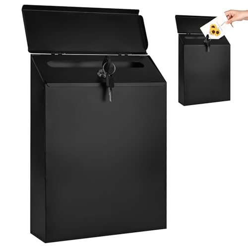 PYserne 22 x 6.5 x 29cm Briefkasten Anthrazit, Postkasten Anthrazit mit 2 Schlüssel Hochwertiger Personalisierter Wandbriefkasten mit Namensschild für Büro Hause Restauran Geschäft Schwarz PYserne 22 x 6.5 x 29cm Briefkasten Anthrazit, Postkasten Anthrazit mit 2 Schlüssel Hochwertiger Personalisierter Wandbriefkasten mit Namensschild für Büro Hause Restauran Geschäft Schwarz von PYserne