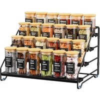 Gewürzregal mit 4 Ebenen, verstellbarer Gewürzhalter aus Metall, Gewürzregal für die Küche, Gewürzaufbewahrungsregal mit 4 Haken, Gewürz-Organizer Gewürzregal mit 4 Ebenen, verstellbarer Gewürzhalter aus Metall, Gewürzregal für die Küche, Gewürzaufbewahrungsregal mit 4 Haken, Gewürz-Organizer von PZCC