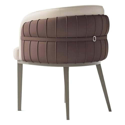 PZEOB Gepolsterte Esszimmerstühle Mid-Century Modern Esszimmerstühle mit Beinen aus Kohlenstoffstahl Küchenstühle Ergonomische Küchentischstühle(Bruin) von PZEOB