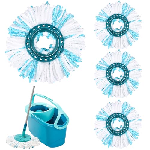 4 Stück Ersatzkopf für Clean Twist Disc Mop Ergo,2-Faser-System Wischmopkopf Ersatzbezug mit Spezialborsten für Alle Bodenarten Geeignet von PZJFH