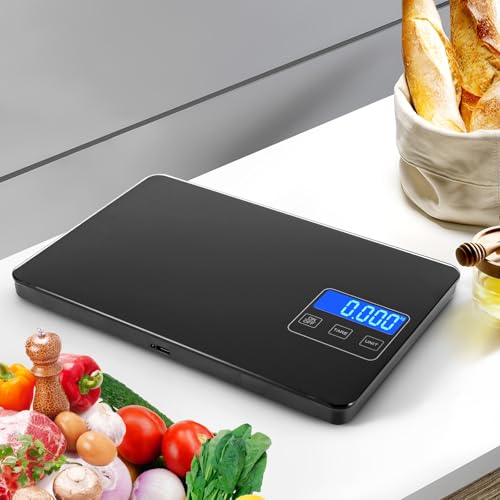 Digitale Küchenwaage, 15KG Multifunktions-Lebensmittelwaage, Digitalwaage mit LED Display,Rechargeable, Flüssigkeitsmessung, hohe Präzision auf bis zu 1g, Tara-Funktion von PZJFH