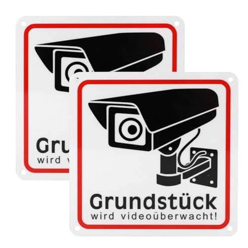 PZJFH 2er-Pack Videoüberwachungsschilder, 15x15 cm Aluminium-Warnschilder für Sicherheitsbereich, Innen- und Außenbereich, Robustes Metall-Sicherheitszeichen für Videoüberwachung PZJFH 2er-Pack Videoüberwachungsschilder, 15x15 cm Aluminium-Warnschilder für Sicherheitsbereich, Innen- und Außenbereich, Robustes Metall-Sicherheitszeichen für Videoüberwachung von PZJFH