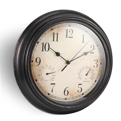 PZJFH Klassische Wanduhr Funk, 30 cm Runde Wand Uhr, Leicht Ablesbare Lautlose Batteriebetriebene Funkwanduhr Für Wartezimmer, Zu Hause, Küche Schule Kinderzimmer (Schwarz) von PZJFH