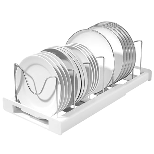 PZJFH Topfdeckel Halter, Mit 7 Verstellbaren Fächern,Erweiterbarer Deckelhalter Schublade, Pfannenhalter Topfdeckel, Aufbewahrung Für Töpfe Pfannen Kochtopfdeckel Backgeschirr, Küchen Organizer von PZJFH