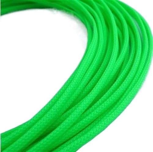 Cable eléctrico trenzado 10 Meter erweiterbar flach geflochtenen Draht Schlangenhaut Sleeving Multicolor 3–16 mm Bohrung(Green,3mm bore) von PZOFERLIN