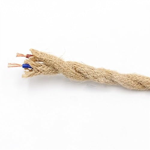 Cable eléctrico trenzado 2/3 Kern 0,75 mm verdrehte Hanfseil-elektrischer Draht und Verbindungsstück-Webstuhl-mehrere Größen(2 Cores,30m) von PZOFERLIN