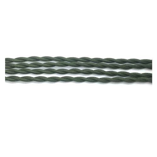 Cable eléctrico trenzado 2 Kern-0.75mm² Gewebe bedeckte Kupferkabel for die Beleuchtung von 250V Multicolor(Army Green,100meter) von PZOFERLIN