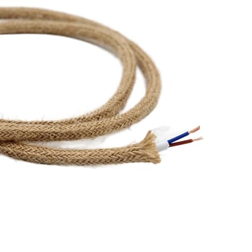 Cable eléctrico trenzado 2 Kerne 3 Kerne Elektrischer Draht Stoff Geflochtenes Hanfseil Retro Pendelleuchte Kabel Mehrere Längen(2 Core,20meter) von PZOFERLIN
