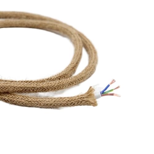 Cable eléctrico trenzado 2 Kerne 3 Kerne Elektrischer Draht Stoff Geflochtenes Hanfseil Retro Pendelleuchte Kabel Mehrere Längen(3 Core,20meter) von PZOFERLIN