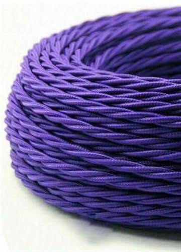 Cable eléctrico trenzado 2x0,75 mm Kupfer Elektrische Draht Stoff Bedeckt 250V Multicolor Mehrere Größen(Purple,5Meter) von PZOFERLIN