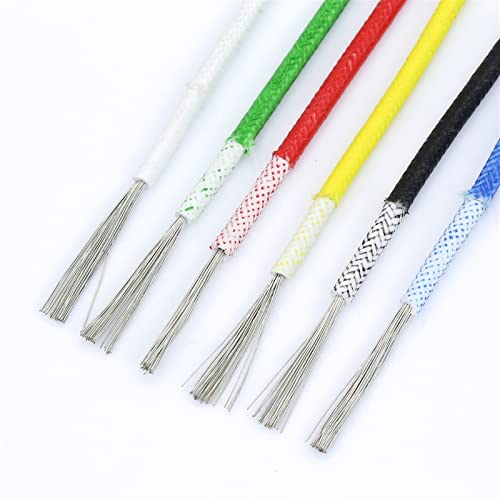 Cable eléctrico trenzado Geflochtenes Silikon-Einzeladerkabel for die Elektronik, mehrere Größen, mehrfarbig, 10 Meter(Red,15AWG 1.5mm) von PZOFERLIN