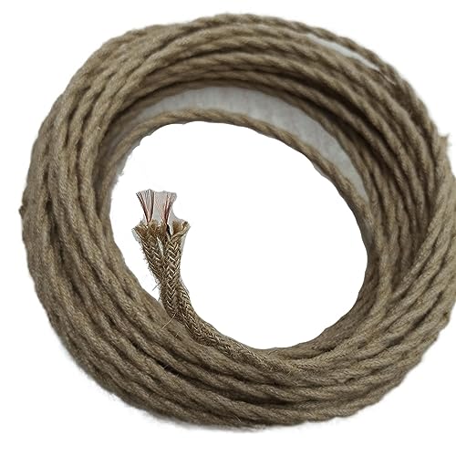 Cable eléctrico trenzado Kupfer-Hanfseil, gedrehtes Lampenkabel, 2-adrig oder 3-adrig, 16–21 AWG, 1–100 Meter(2 core 0.75mm,3meter) von PZOFERLIN