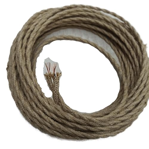 Cable eléctrico trenzado Retro Pendelleuchte Kabel Hanfseil Kupferdraht 2-adrig oder 3-adrig 2-100m 300V 19AWG(2 Core,2meter) von PZOFERLIN
