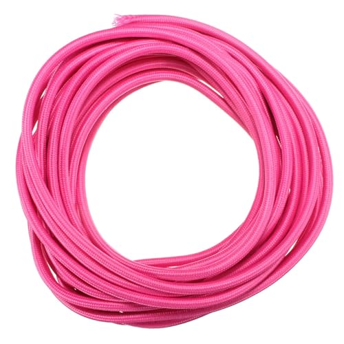 Cable eléctrico trenzado Trunking Solid 3-adrig 0,75 mm² 8 Amp Stromkabel 10 m Stoff geflochten Mehrfarbig(Rose Red) von PZOFERLIN