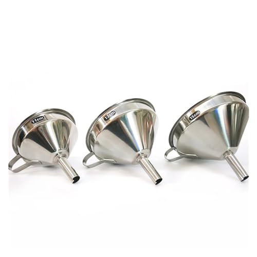 Edelstahl-Filtertrichter Trichter aus Edelstahl mit abnehmbarem Filter und Griff in mehreren Größen for Küchenkonservenwerkzeuge(11cm) von PZOFERLIN