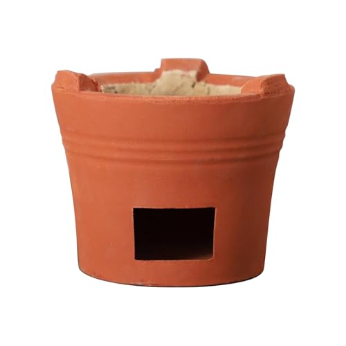 Holzkohleherd aus roter Tonerde Holzkohleofen aus Ton, 2er-Pack, mehrere Größen, tragbarer Holzofen, Keramikgrill(9x7.5in/23x19.5cm) von PZOFERLIN