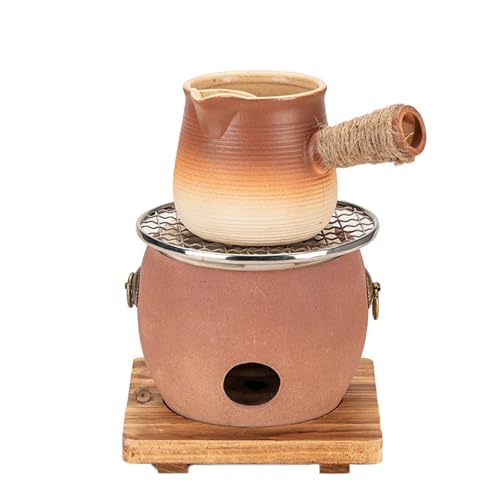 Holzkohleherd aus roter Tonerde Red Clay BBQ Holzkohle Herd Keramik Teekanne Set Pack von 4 Mehrere Größen for Outdoor von PZOFERLIN