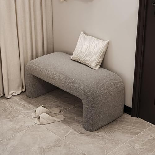 PZOFERLIN Bank zur Schuhaufbewahrung Eingangsbank mit Ottomane und Schuhregal, mehrere Größen, Schwarz, Grau(Grey,100cm) von PZOFERLIN