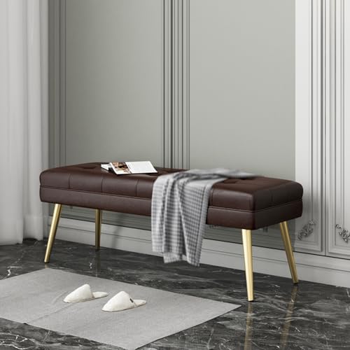 PZOFERLIN Bank zur Schuhaufbewahrung Schuhaufbewahrung for den Eingangsbereich, Schuhbank, Ottomane, Sofa, Fußende des Bettes, Mehrfarbig, 60–150 cm(Dark Brown,120cm) von PZOFERLIN