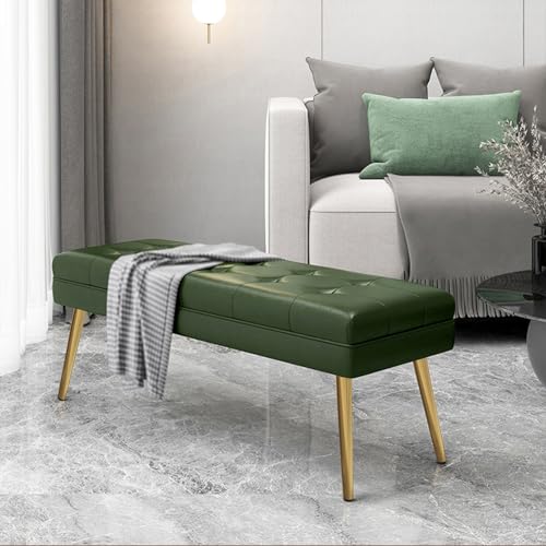 PZOFERLIN Bank zur Schuhaufbewahrung Schuhaufbewahrung for den Eingangsbereich, Schuhbank, Ottomane, Sofa, Fußende des Bettes, Mehrfarbig, 60–150 cm(Green,60cm) von PZOFERLIN