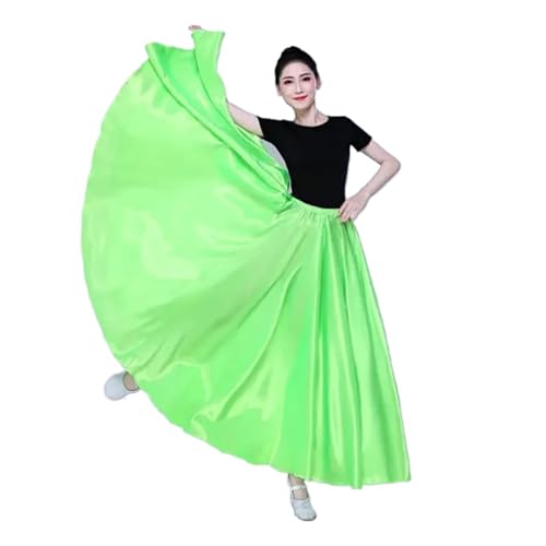 PZOFERLIN Chiffon Swing-Rock Damen Swingrock Bauchtanz Gypsy Langer Übungs-Chiffonrock Mehrere Größen Multicolor(Light Green,540D 90cm) von PZOFERLIN