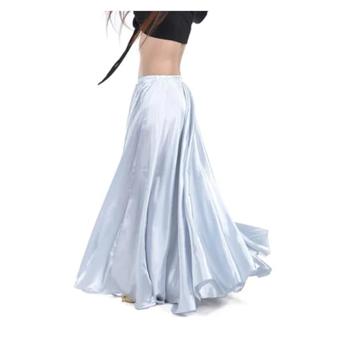 PZOFERLIN Chiffon Swing-Rock Damen Swingrock Bauchtanz Gypsy Langer Übungs-Chiffonrock Mehrere Größen Multicolor(Sliver,360D 85cm) von PZOFERLIN