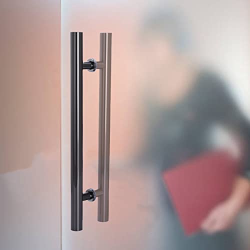 PZOFERLIN Dusch-Doppeltürgriff Edelstahl H-förmigen Scheunentor Pull Griff Set Pack von 2 Multicolor Mehrere Größen(Black,60Cm) von PZOFERLIN