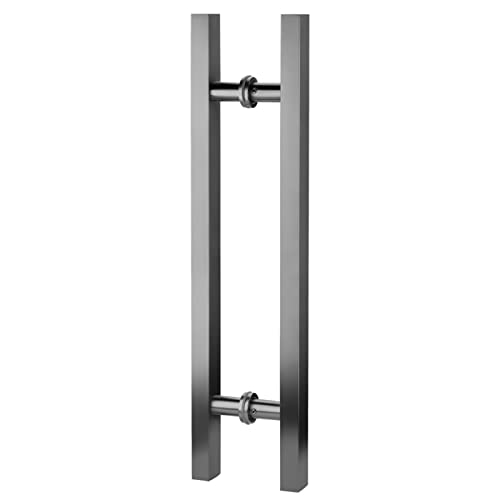 PZOFERLIN Dusch-Doppeltürgriff Haltegriff for Schiebetüren aus Edelstahl in H-Form, mehrfarbig, mehrere Größen, 2 Stück(Black,80cm) von PZOFERLIN